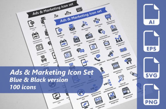 Ads Marketing Icon Set: Graphics and Icons for Real Projects