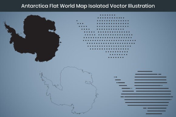 Antarctica Continent Hand Drawn Map