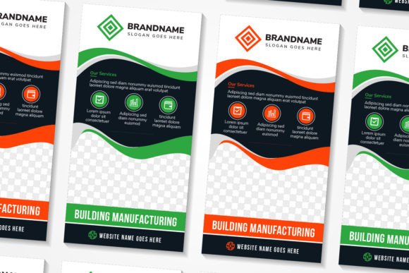 Building Manufacturing Vertical Banner: Graphics and Print Templates