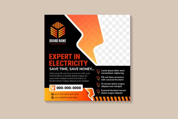 Expert in Electricity Square Banner Graphics