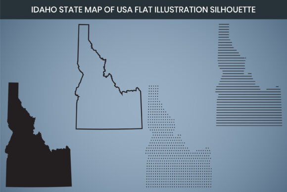 Idaho State Hand Drawn Map Graphic Freebies