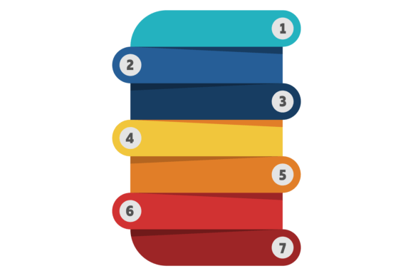 Infographic Element with Color Step Labe