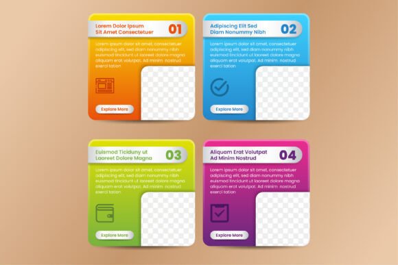 Infographic Frame Gradient Square Graphics