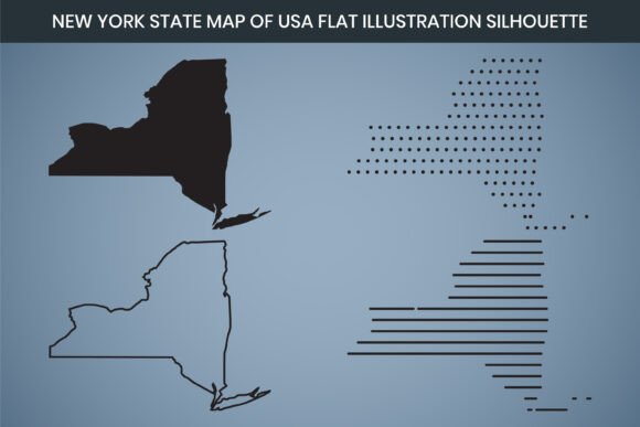 New York State Hand Drawn Map Graphics