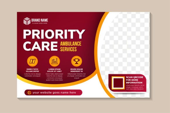 Priority Care Horizontal Flyer: Graphics and Print Templates