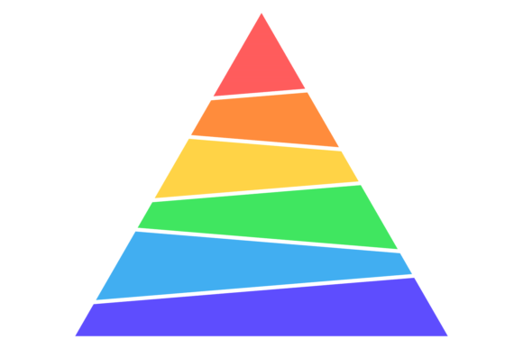 Pyramid Chart Color Element. Infographic Graphics