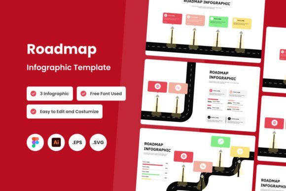 Roadmap Infographic Template V1: Graphics for Handmade Business