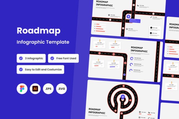 Roadmap Infographic Template V3: Graphics & Infographics